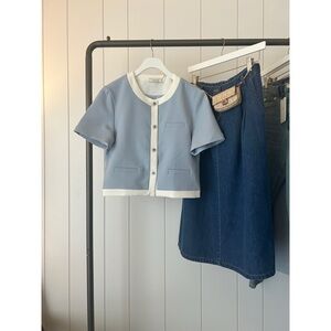 Woman’s Blue Button-Up Shirt